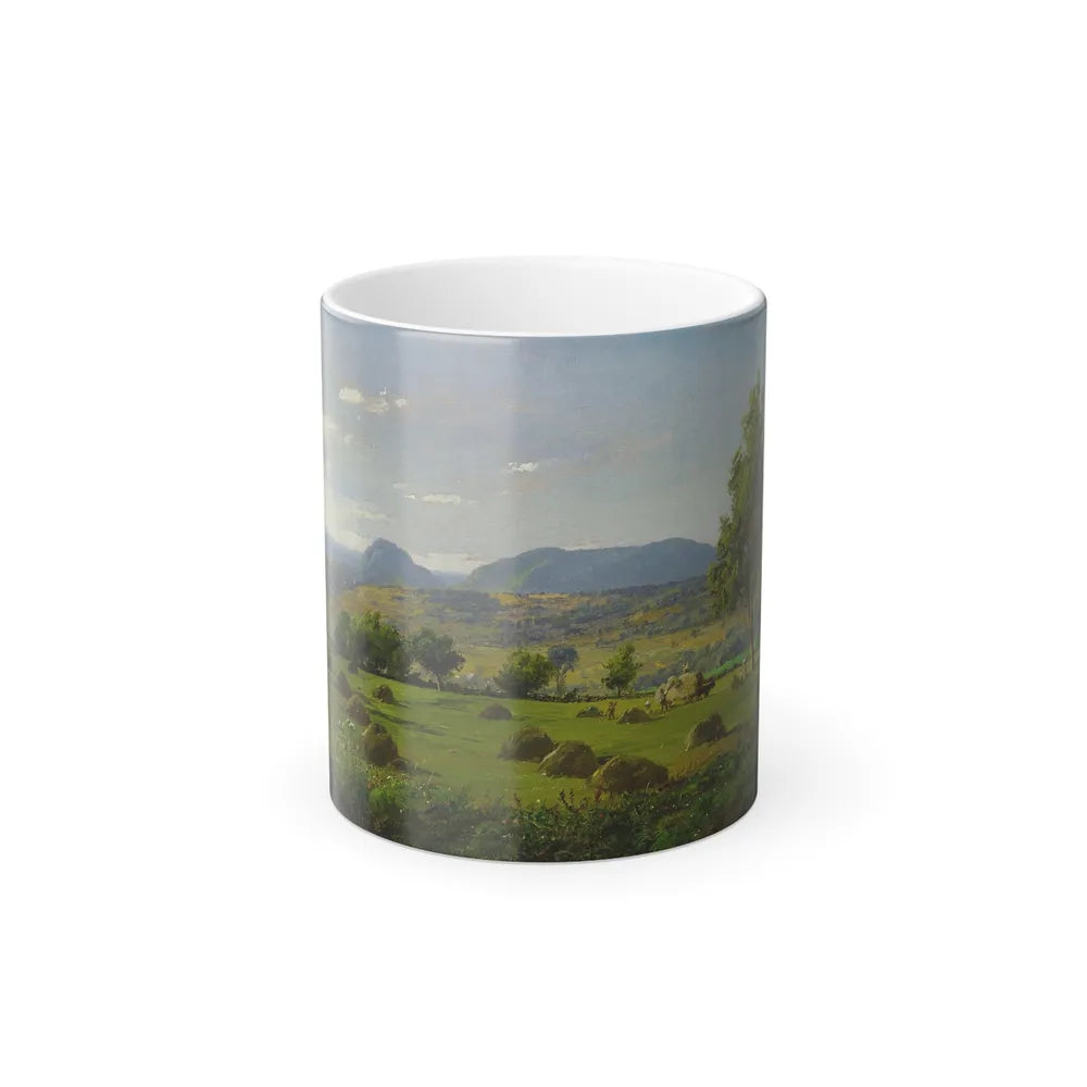 Jasper Francis Cropsey (1823-1900) Mounts Adam and Eve, Haymaking - Oil on Canvas 1883 - Color Changing Mug 11oz 11oz - Go Mug Yourself