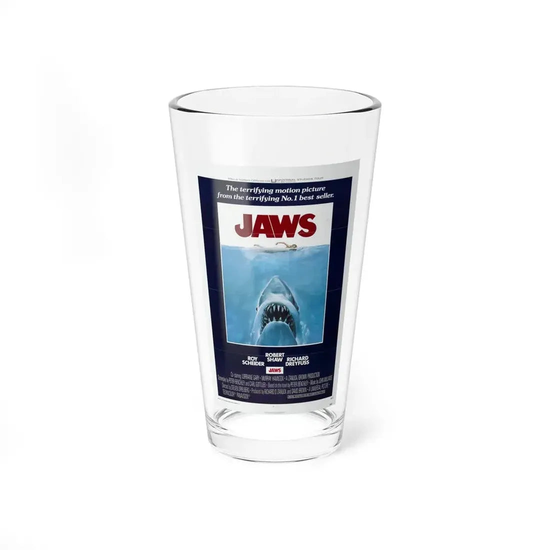 JAWS 1975 Movie Poster - Pint Glass 16oz 16oz - Go Mug Yourself