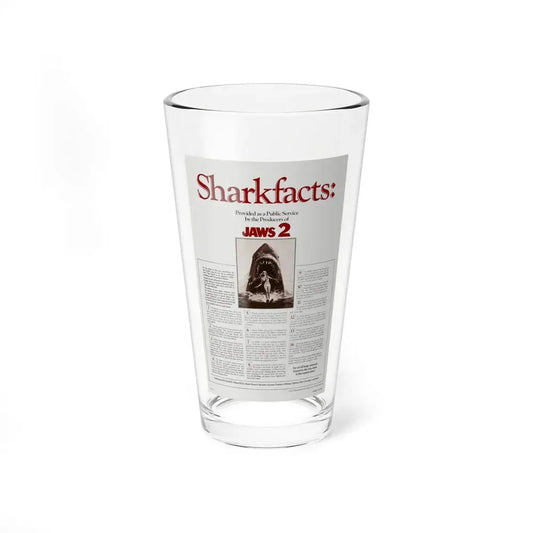 JAWS 2 (TEASER) 1978 Movie Poster - Pint Glass 16oz 16oz - Go Mug Yourself
