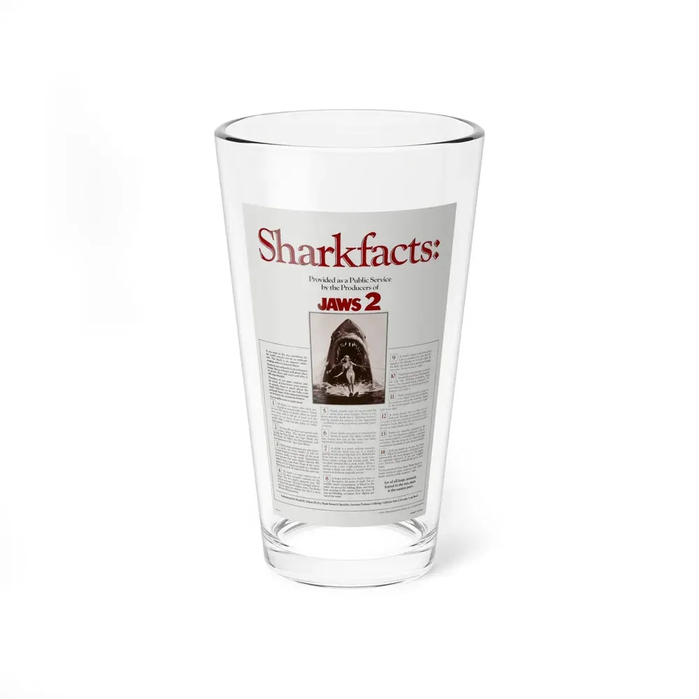 JAWS 2 (TEASER) 1978 Movie Poster - Pint Glass 16oz 16oz - Go Mug Yourself