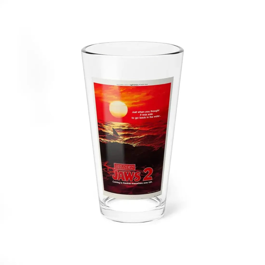 JAWS 2 (TEASER 2) 1978 Movie Poster - Pint Glass 16oz 16oz - Go Mug Yourself