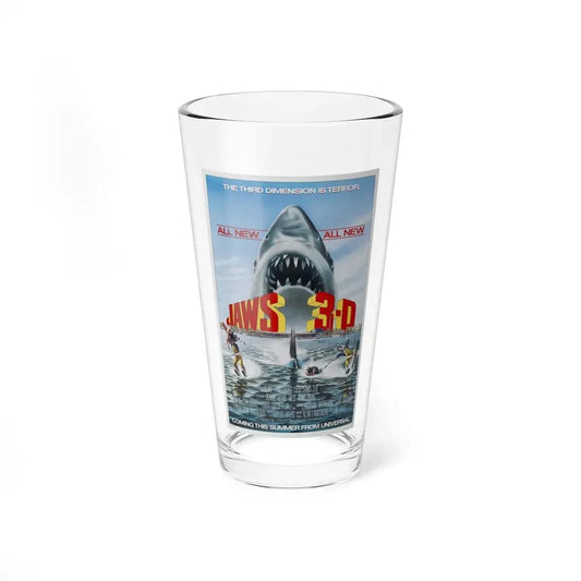 JAWS 3-D 1983 Movie Poster - Pint Glass 16oz 16oz - Go Mug Yourself