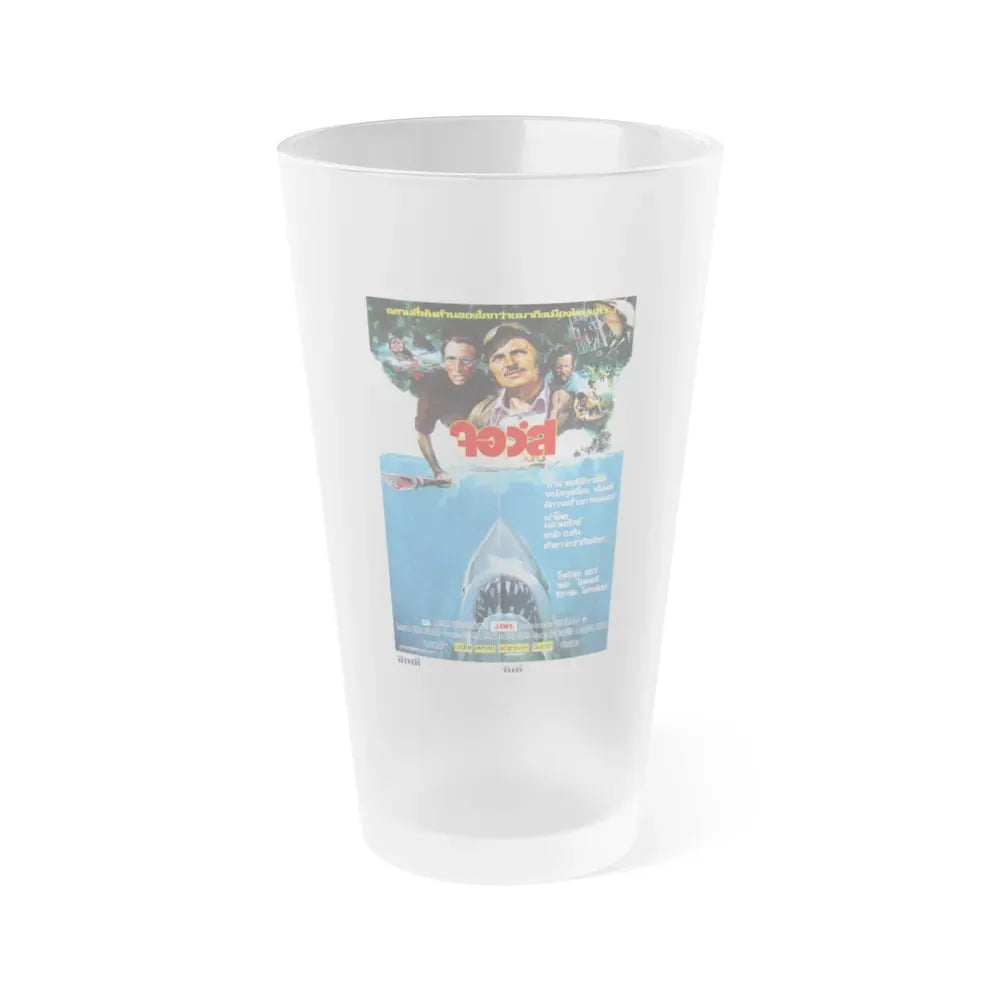JAWS (THAI) 1975 Movie Poster - Frosted Pint Glass 16oz 16oz Frosted - Go Mug Yourself
