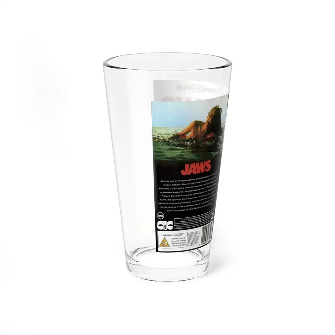 JAWS (VHS COVER) Pint Glass 16oz - Go Mug Yourself