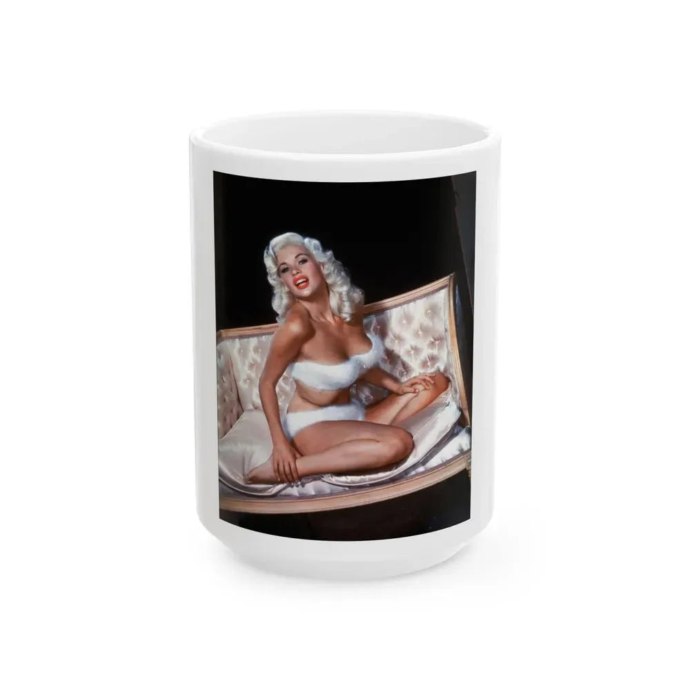 Jayne Mansfield #100 (Vintage Female Icon) White Coffee Mug 15oz - Go Mug Yourself