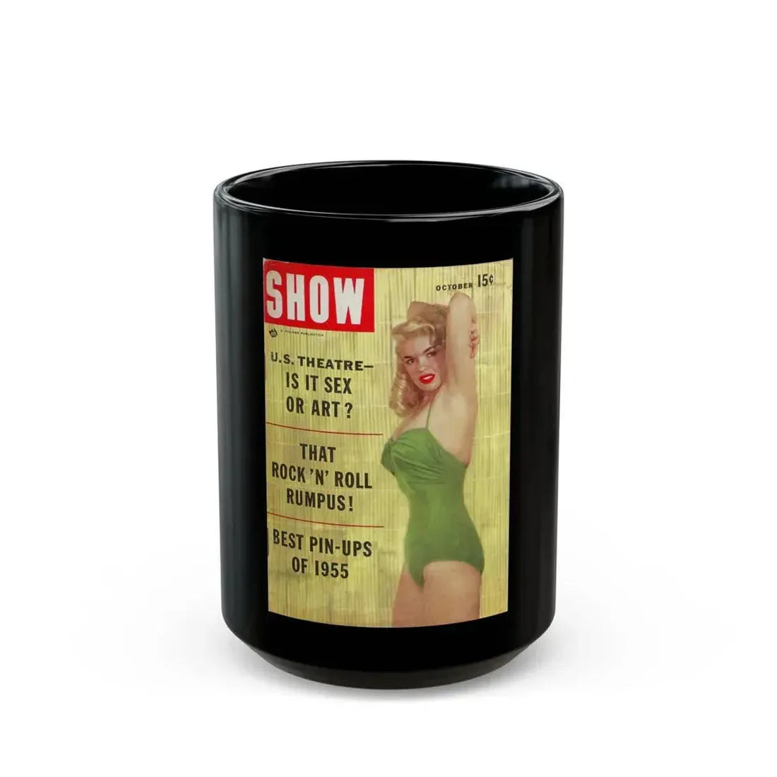 Jayne Mansfield #135 - Mag. Cover (Vintage Female Icon) Black Coffee Mug 15oz - Go Mug Yourself