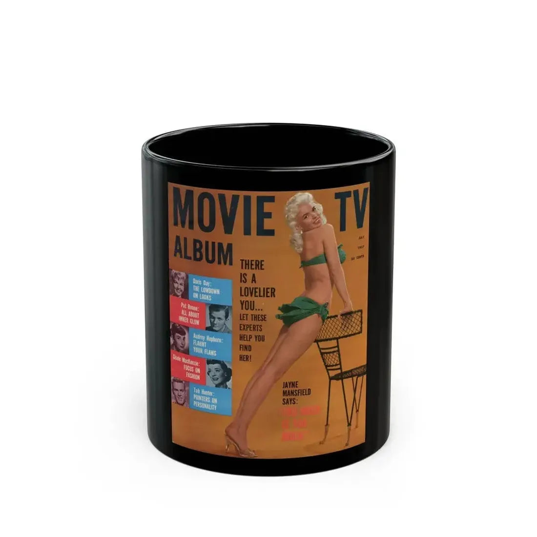 Jayne Mansfield #137 - Mag. Cover (Vintage Female Icon) Black Coffee Mug 11oz - Go Mug Yourself