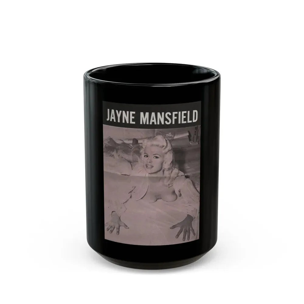 Jayne Mansfield #148 - Pose! Pocket Mag. July '58 - 1 B&W Centerfold Photo (Vintage Female Icon) Black Coffee Mug 15oz - Go Mug Yourself