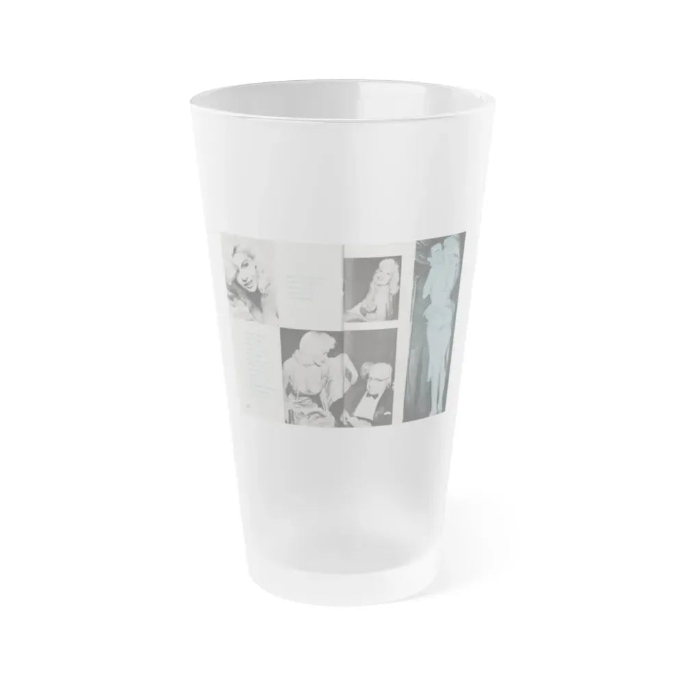 Jayne Mansfield #149 - Pose! Pocket Mag. July '58 - 4 B&W Photos (Vintage Female Icon) Frosted Pint Glass 16oz 16oz Frosted - Go Mug Yourself