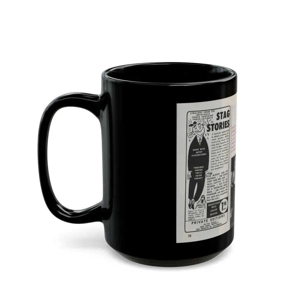 Jayne Mansfield #150 - Pose! Pocket Mag. July '58 - 3 B&W Photos (Vintage Female Icon) Black Coffee Mug - Go Mug Yourself