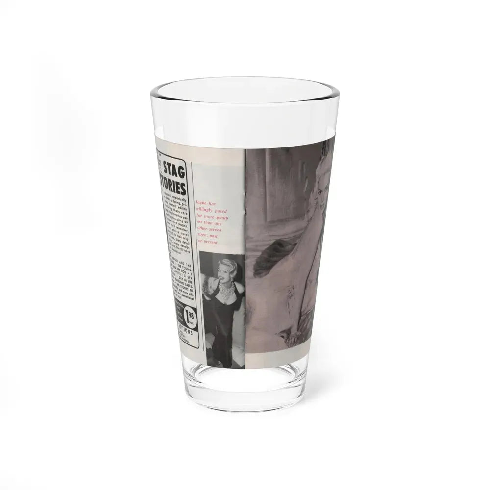 Jayne Mansfield #150 - Pose! Pocket Mag. July '58 - 3 B&W Photos (Vintage Female Icon) Pint Glass 16oz 16oz - Go Mug Yourself