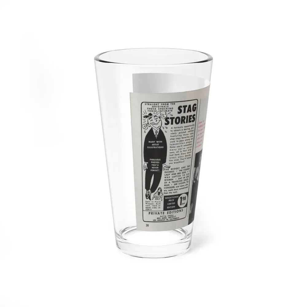 Jayne Mansfield #150 - Pose! Pocket Mag. July '58 - 3 B&W Photos (Vintage Female Icon) Pint Glass 16oz - Go Mug Yourself