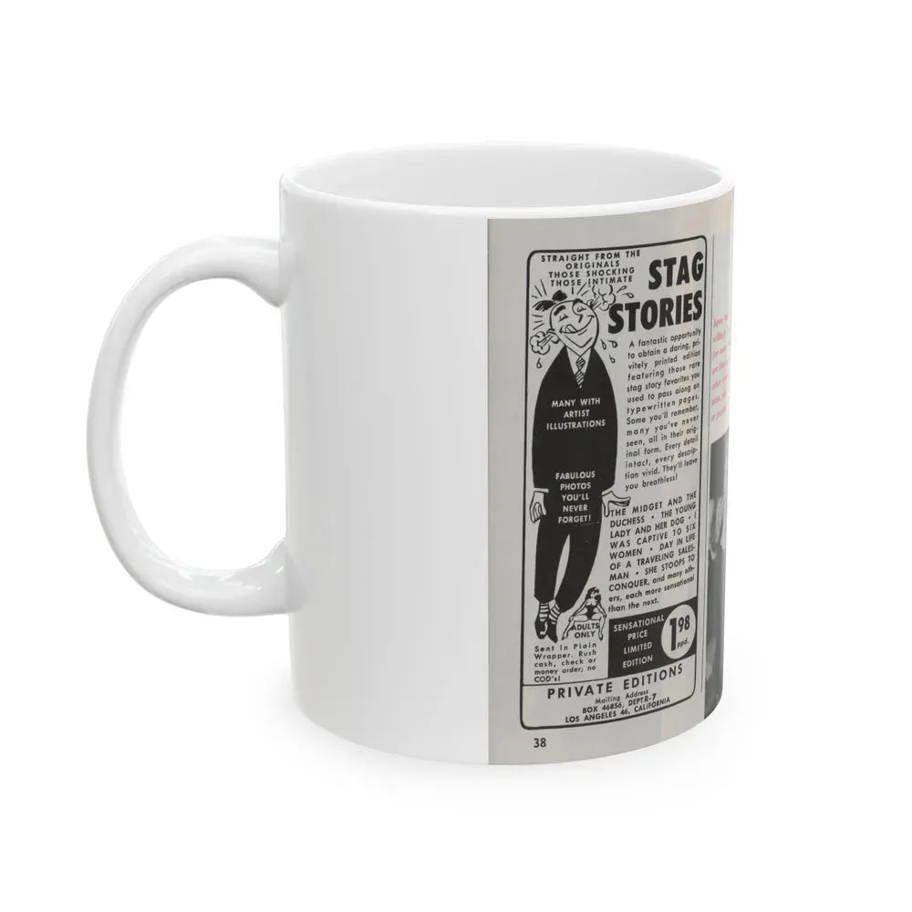 Jayne Mansfield #150 - Pose! Pocket Mag. July '58 - 3 B&W Photos (Vintage Female Icon) White Coffee Mug - Go Mug Yourself