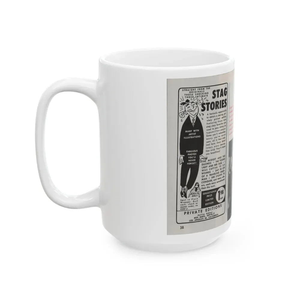Jayne Mansfield #150 - Pose! Pocket Mag. July '58 - 3 B&W Photos (Vintage Female Icon) White Coffee Mug - Go Mug Yourself