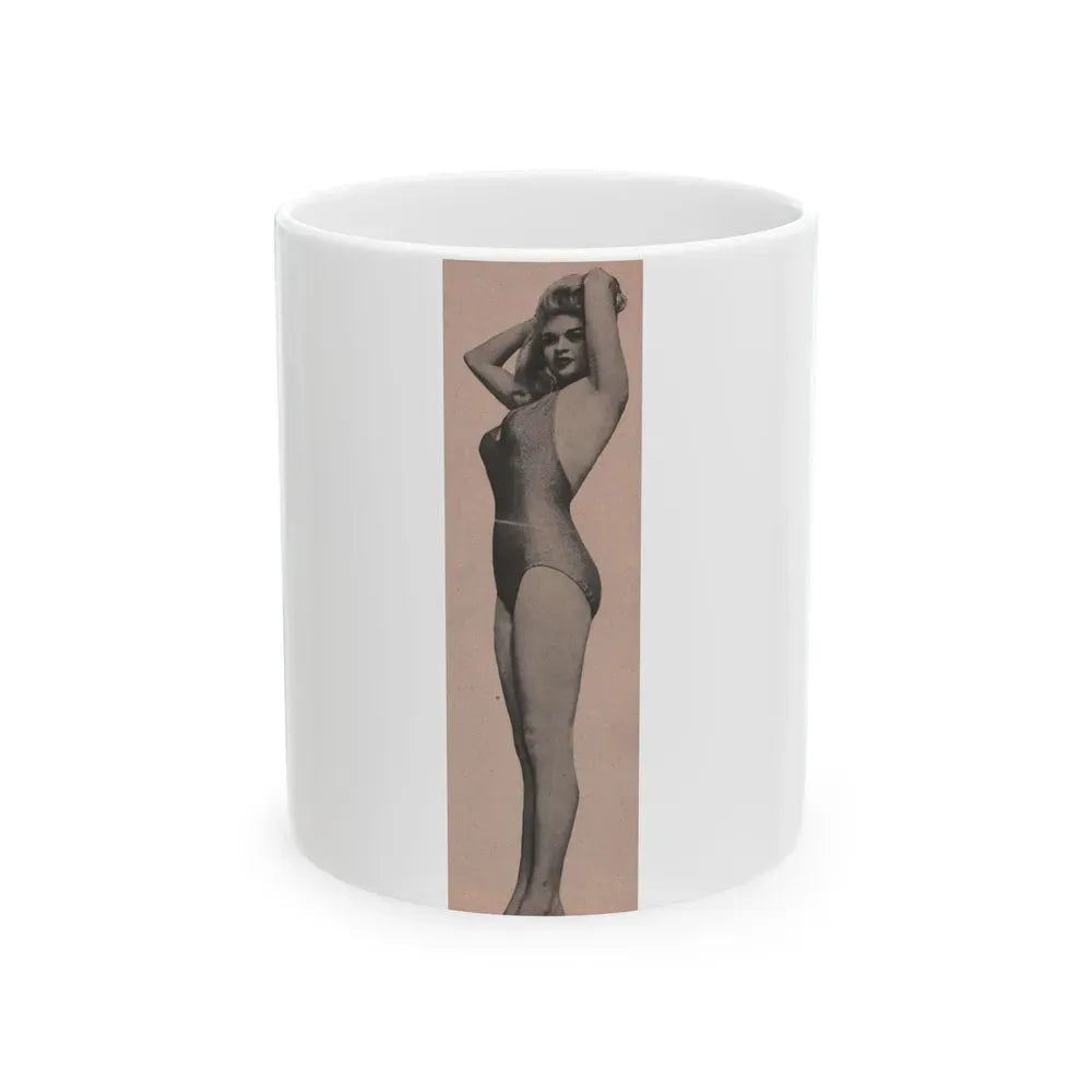 Jayne Mansfield #165 - 1 B&W Photo from Bold Pocket Mag. Jan. '56 (Vintage Female Icon) White Coffee Mug 11oz - Go Mug Yourself