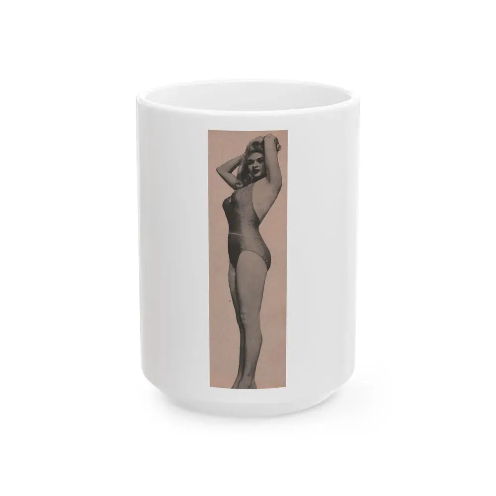 Jayne Mansfield #165 - 1 B&W Photo from Bold Pocket Mag. Jan. '56 (Vintage Female Icon) White Coffee Mug 15oz - Go Mug Yourself