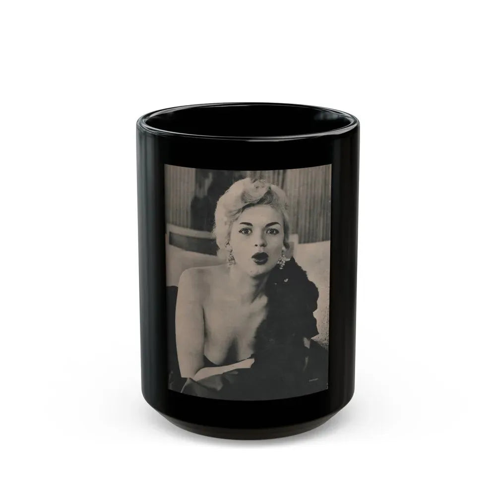 Jayne Mansfield #167 - 1 Page, 1 B&W Photo from Fabulous Females Mag. Issue #01 '55 (Vintage Female Icon) Black Coffee Mug 15oz - Go Mug Yourself