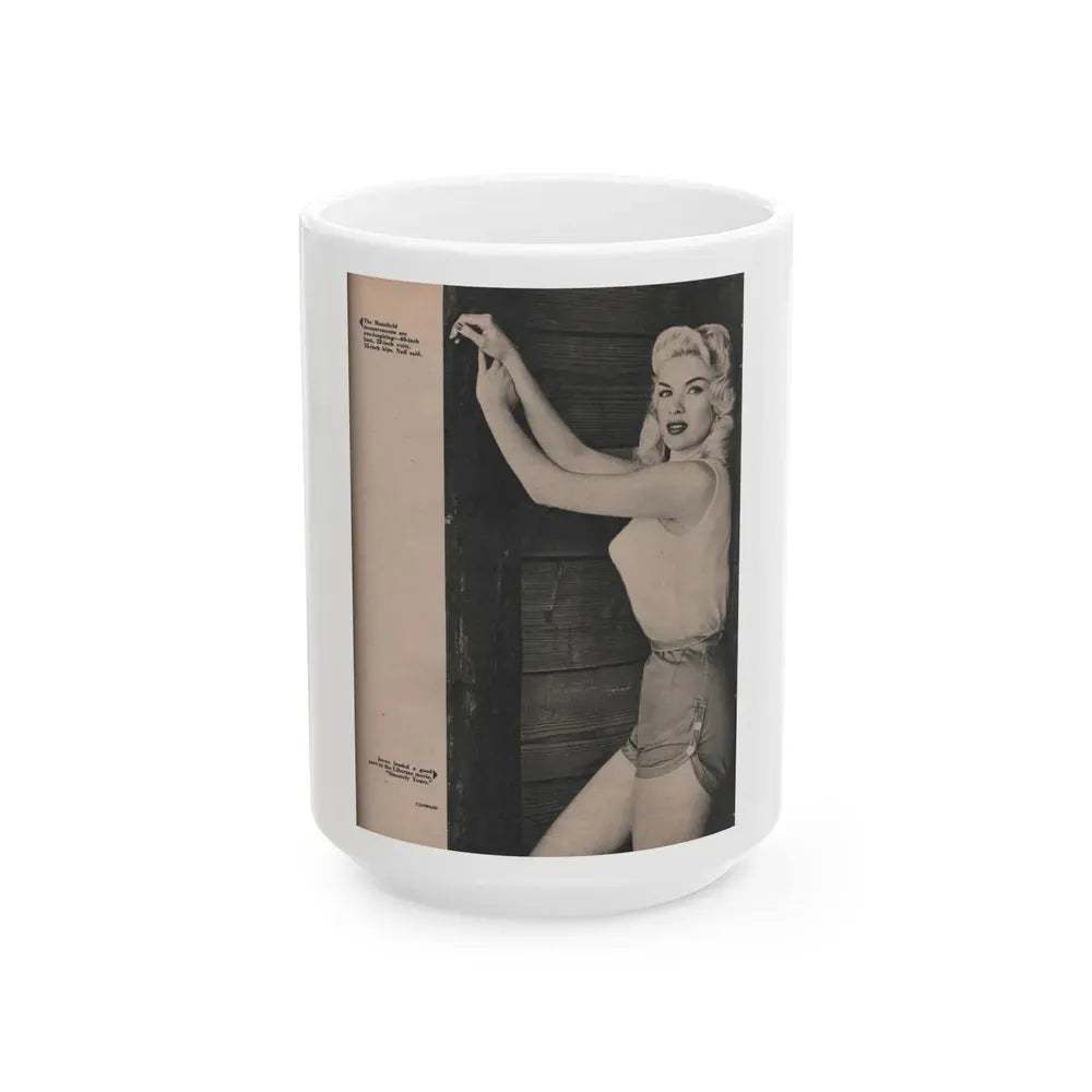 Jayne Mansfield #169 - Fabulous Females Mag. Issue #01 '55 - 1 B&W Photo (Vintage Female Icon) White Coffee Mug 15oz - Go Mug Yourself