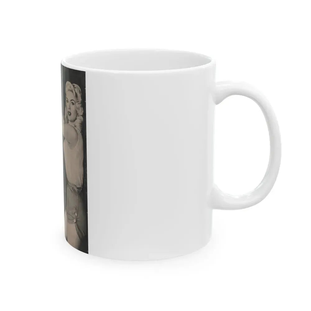 Jayne Mansfield #169 - Fabulous Females Mag. Issue #01 '55 - 1 B&W Photo (Vintage Female Icon) White Coffee Mug - Go Mug Yourself