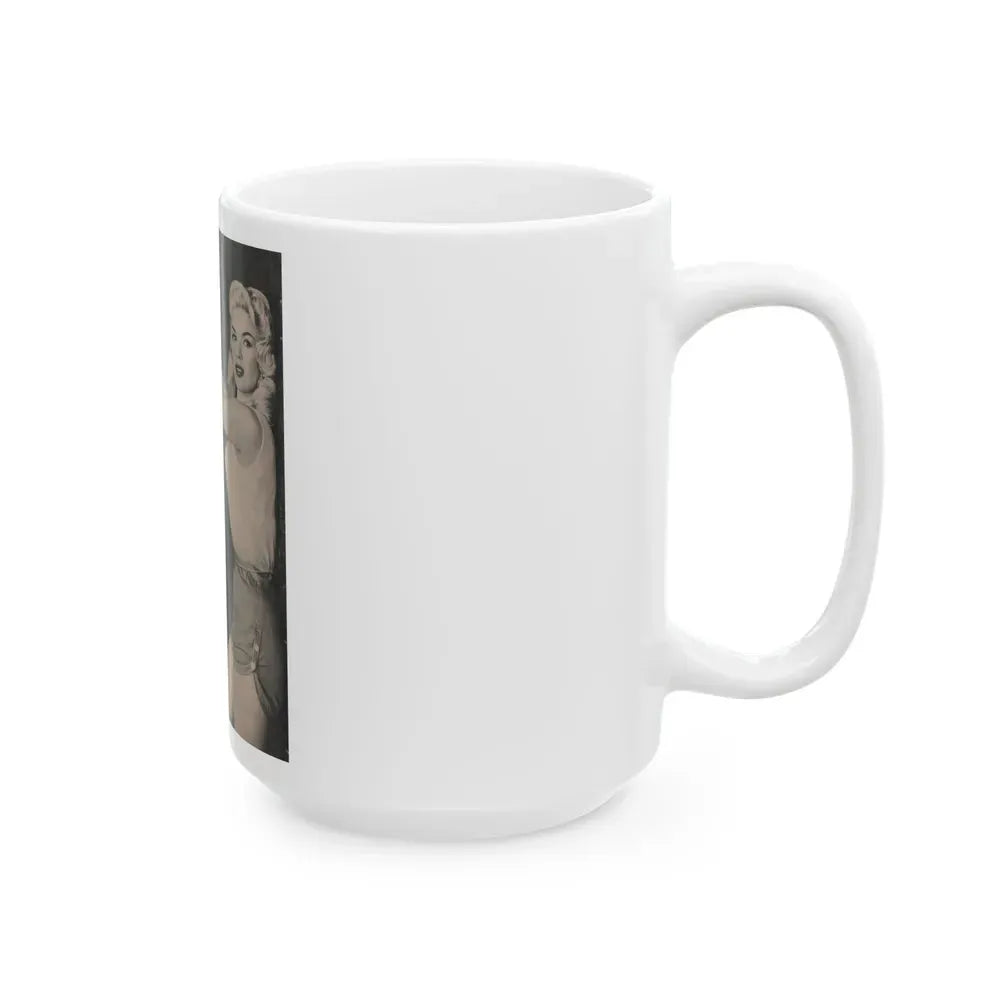 Jayne Mansfield #169 - Fabulous Females Mag. Issue #01 '55 - 1 B&W Photo (Vintage Female Icon) White Coffee Mug - Go Mug Yourself