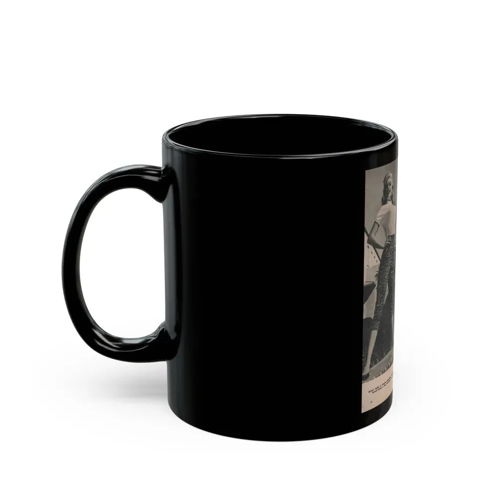 Jayne Mansfield #170 - Fabulous Females Mag. Issue #01 '55 - 2 B&W Photos (Vintage Female Icon) Black Coffee Mug - Go Mug Yourself