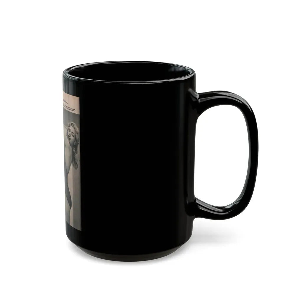 Jayne Mansfield #170 - Fabulous Females Mag. Issue #01 '55 - 2 B&W Photos (Vintage Female Icon) Black Coffee Mug - Go Mug Yourself