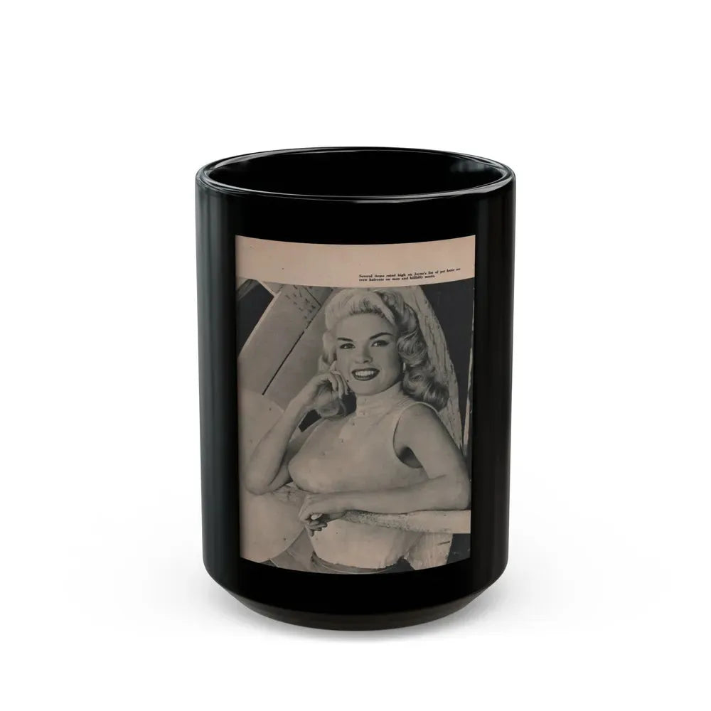 Jayne Mansfield #171 - Fabulous Females Mag. Issue #01 '55 - 1 B&W Photo (Vintage Female Icon) Black Coffee Mug 15oz - Go Mug Yourself