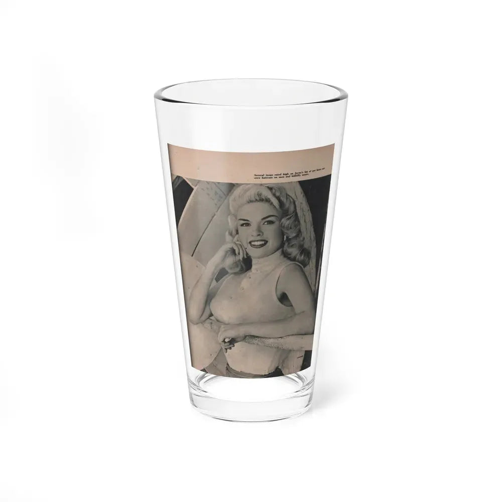Jayne Mansfield #171 - Fabulous Females Mag. Issue #01 '55 - 1 B&W Photo (Vintage Female Icon) Pint Glass 16oz 16oz - Go Mug Yourself