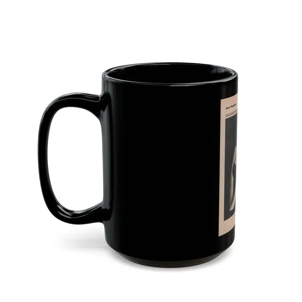 Jayne Mansfield #172 - Fabulous Females Mag. Issue #01 '55 - 1 B&W Photo (Vintage Female Icon) Black Coffee Mug - Go Mug Yourself