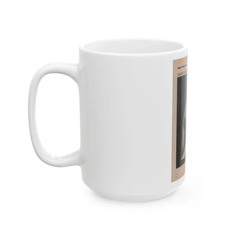 Jayne Mansfield #172 - Fabulous Females Mag. Issue #01 '55 - 1 B&W Photo (Vintage Female Icon) White Coffee Mug - Go Mug Yourself