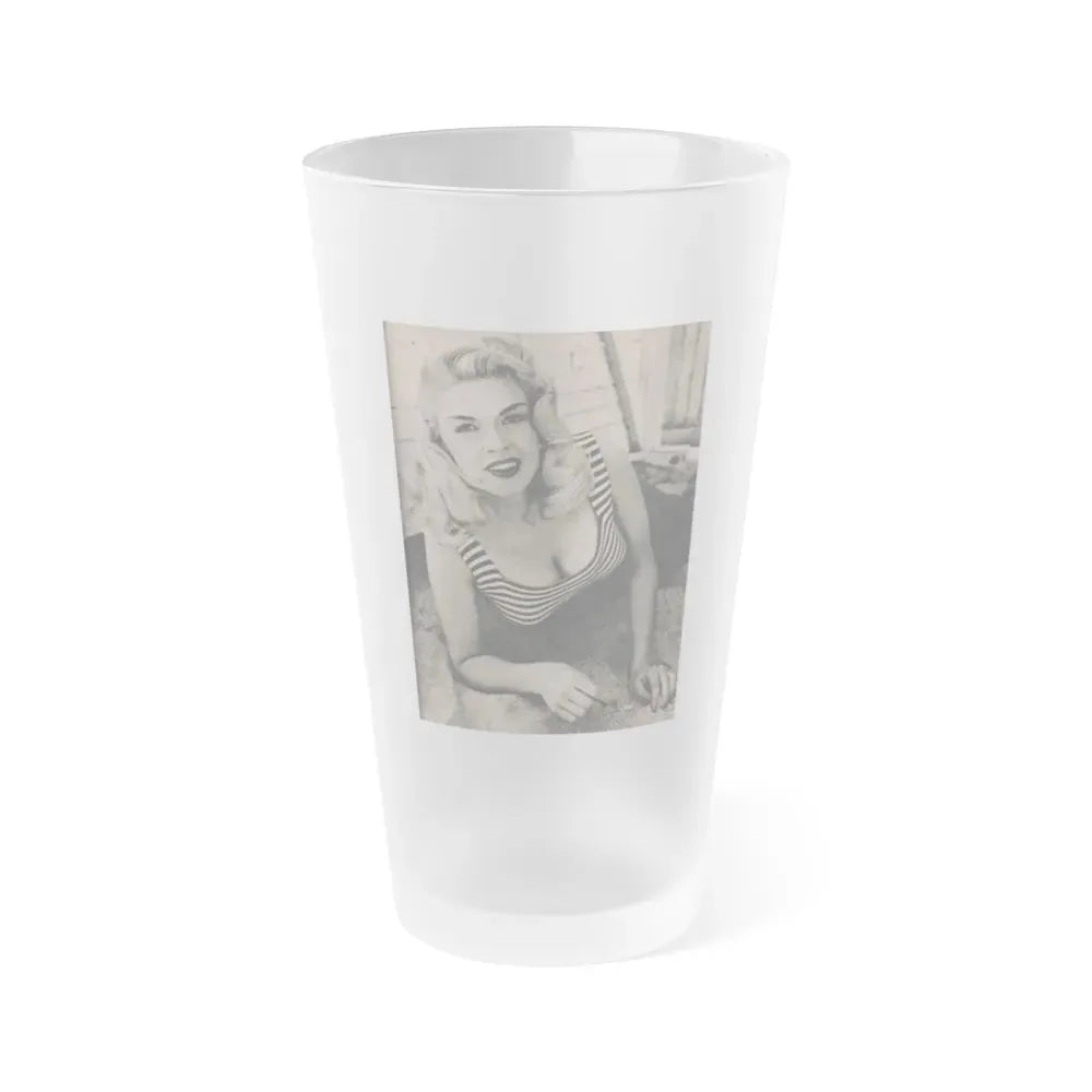 Jayne Mansfield #173 - Fabulous Females Mag. Issue #01 '55 - 1 B&W Photo (Vintage Female Icon) Frosted Pint Glass 16oz 16oz Frosted - Go Mug Yourself