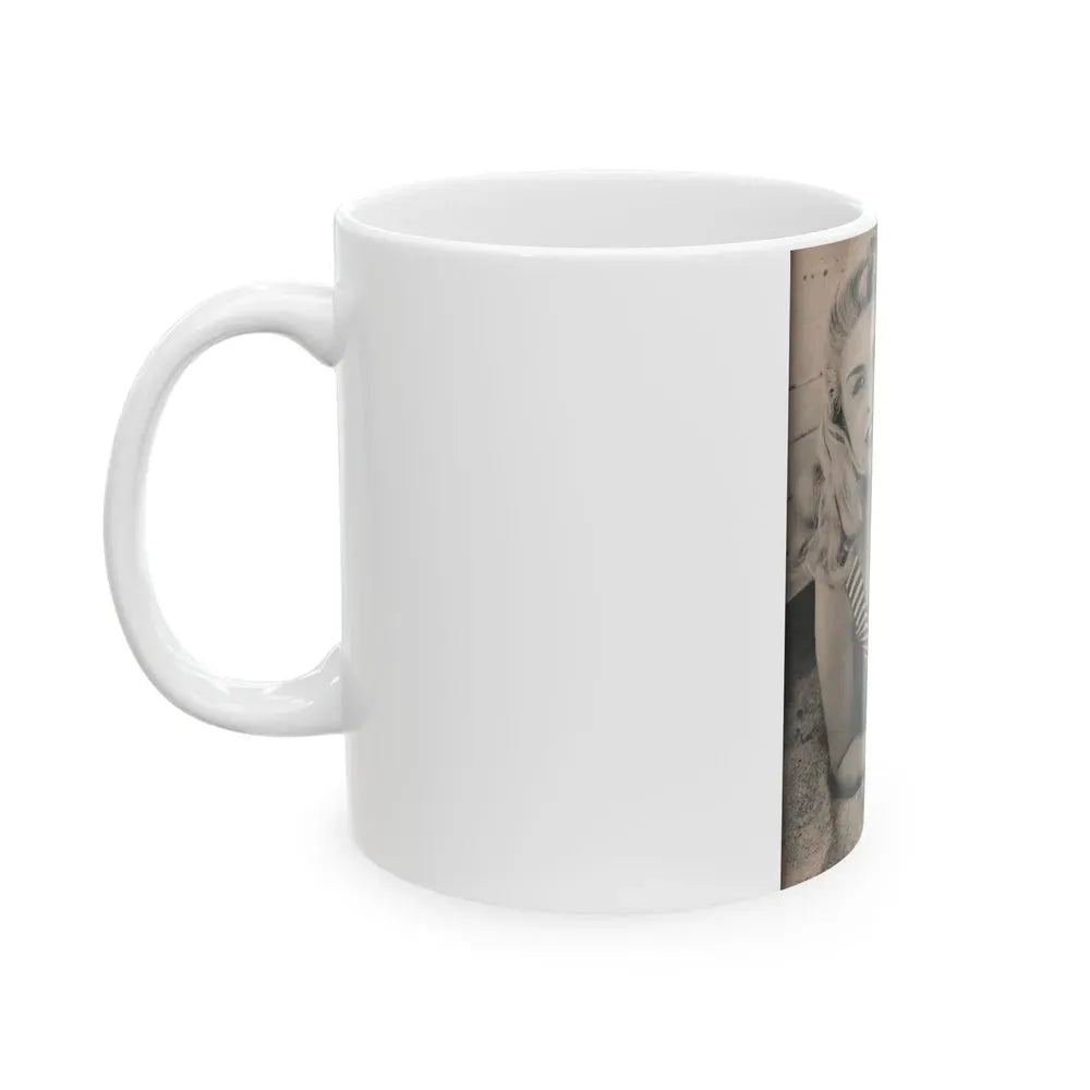 Jayne Mansfield #173 - Fabulous Females Mag. Issue #01 '55 - 1 B&W Photo (Vintage Female Icon) White Coffee Mug - Go Mug Yourself