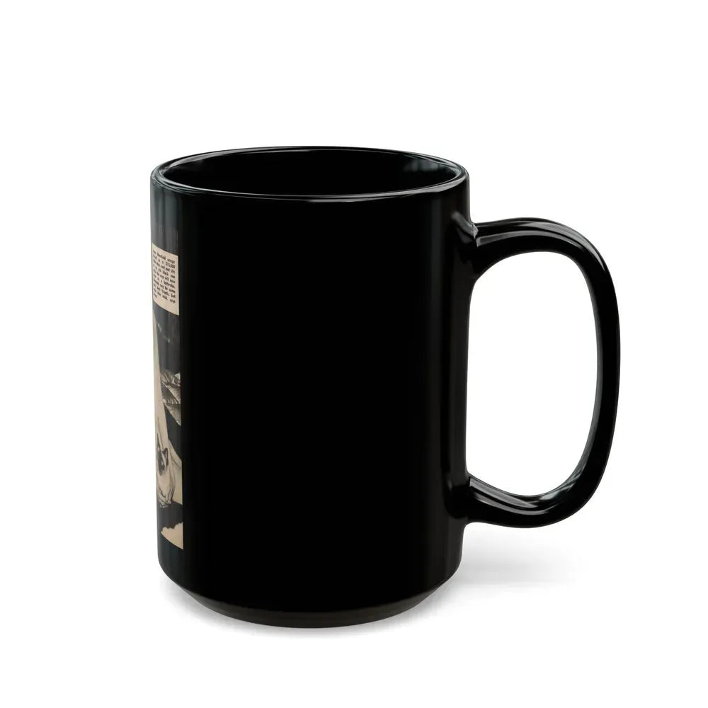 Jayne Mansfield #176 - 1 B&W Photo & Caption from PIC Digest Mag. Sept. '58 (Vintage Female Icon) Black Coffee Mug - Go Mug Yourself