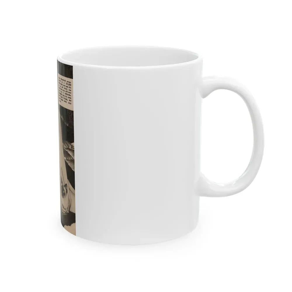 Jayne Mansfield #176 - 1 B&W Photo & Caption from PIC Digest Mag. Sept. '58 (Vintage Female Icon) White Coffee Mug - Go Mug Yourself