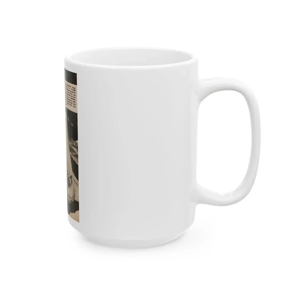 Jayne Mansfield #176 - 1 B&W Photo & Caption from PIC Digest Mag. Sept. '58 (Vintage Female Icon) White Coffee Mug - Go Mug Yourself