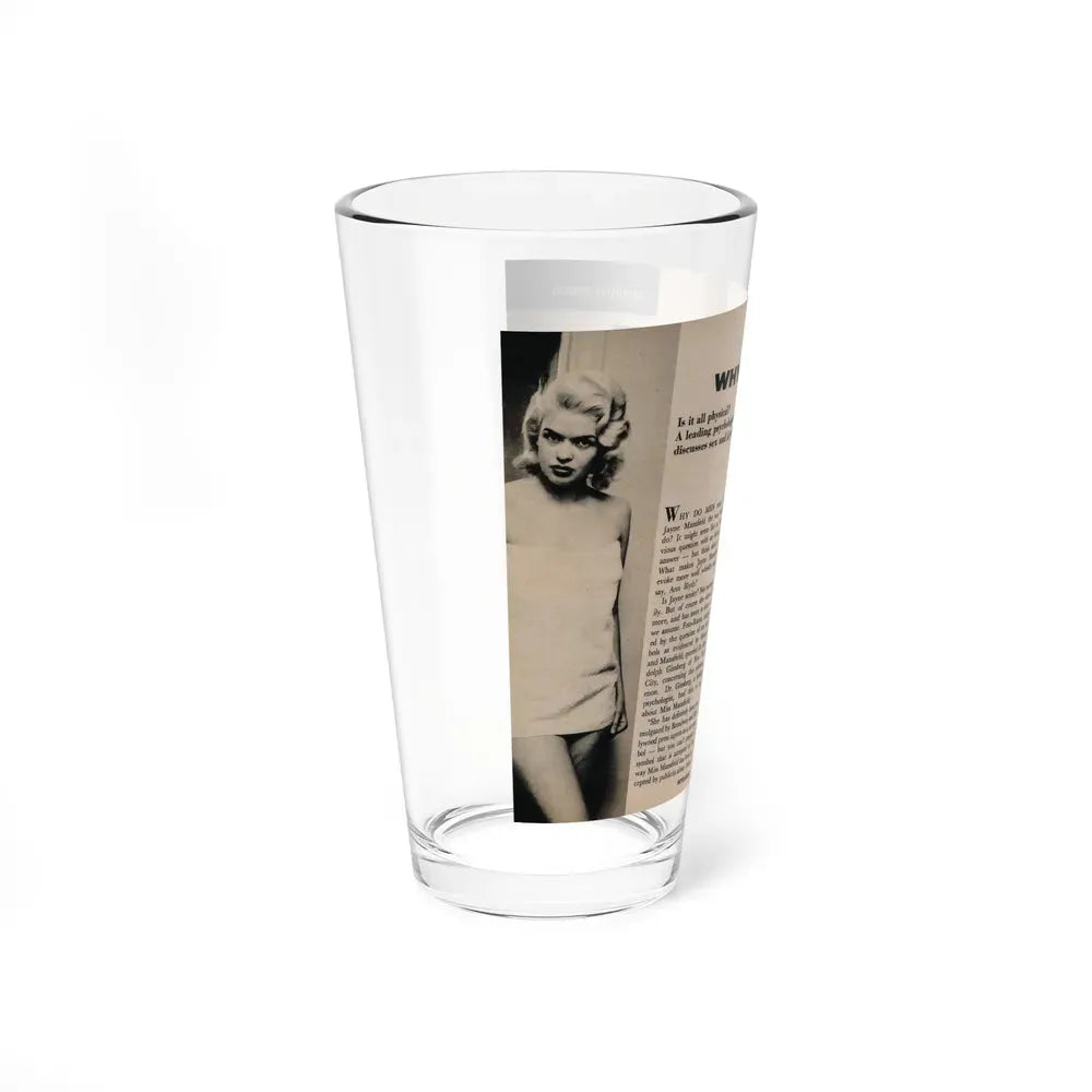 Jayne Mansfield #177 - 2 Pages, 2 B&W Photos, Caption & Article from Foto-rama Digest Mag. May '58 (Vintage Female Icon) Pint Glass 16oz - Go Mug Yourself