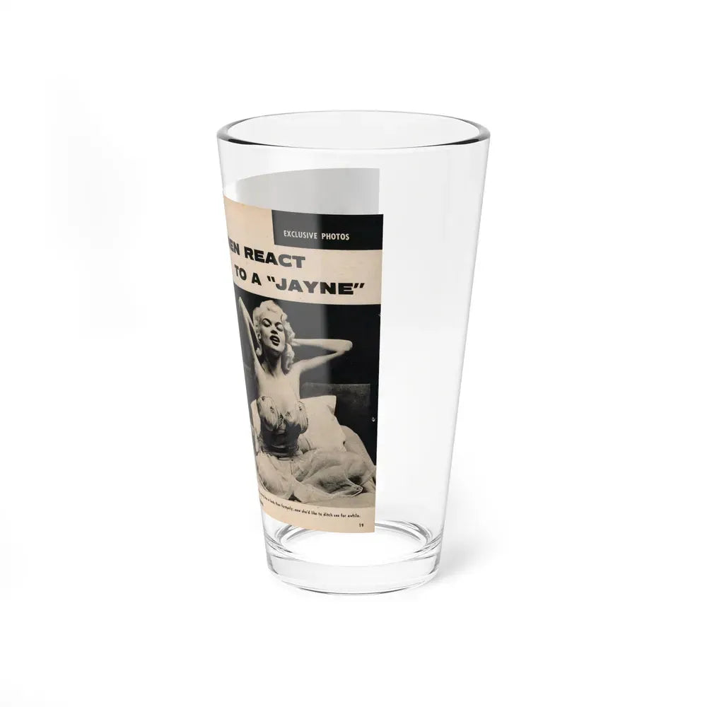 Jayne Mansfield #177 - 2 Pages, 2 B&W Photos, Caption & Article from Foto-rama Digest Mag. May '58 (Vintage Female Icon) Pint Glass 16oz - Go Mug Yourself