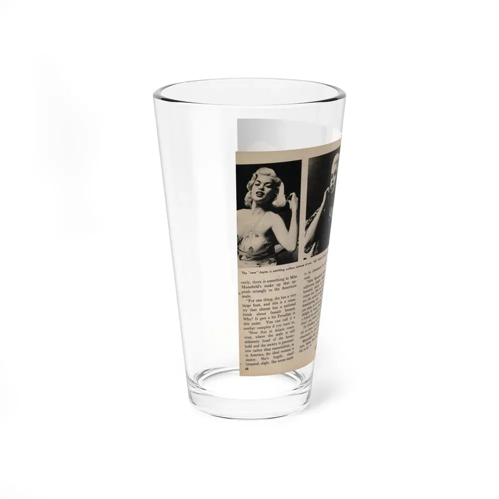 Jayne Mansfield #178 - 2 Pages, 3 B&W Photos, Captions & Article from Foto-rama Digest Mag. May '58 (Vintage Female Icon) Pint Glass 16oz - Go Mug Yourself
