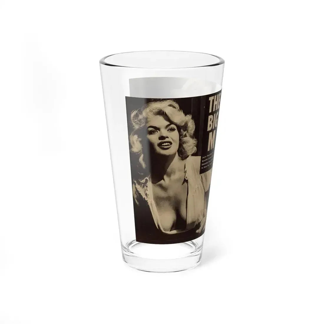 Jayne Mansfield #179 - 2 Pages, 3 B&W Photos & Caption from Glance Mag. August '59 (Vintage Female Icon) Pint Glass 16oz - Go Mug Yourself