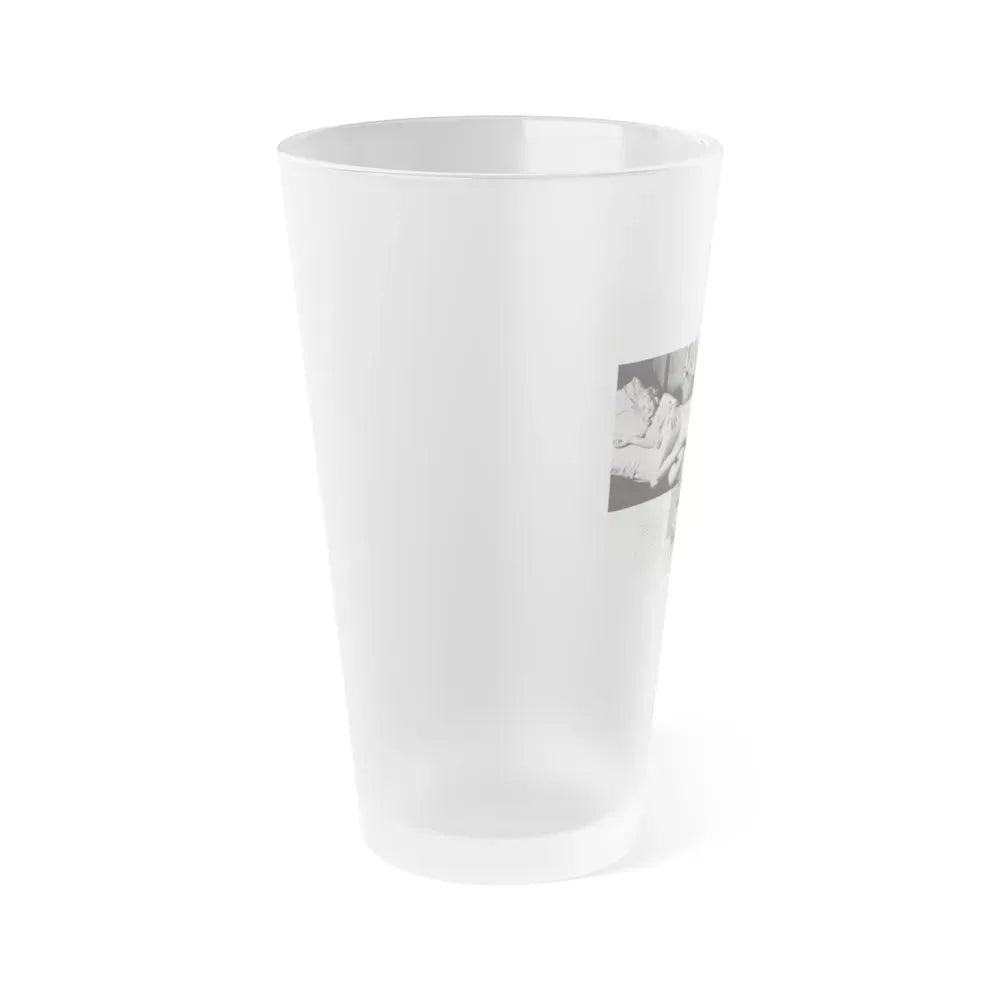 Jayne Mansfield #181 - 2 Pages, 5 B&W Photos & Captions from SCAMP Mag. May '57 (Vintage Female Icon) Frosted Pint Glass 16oz - Go Mug Yourself