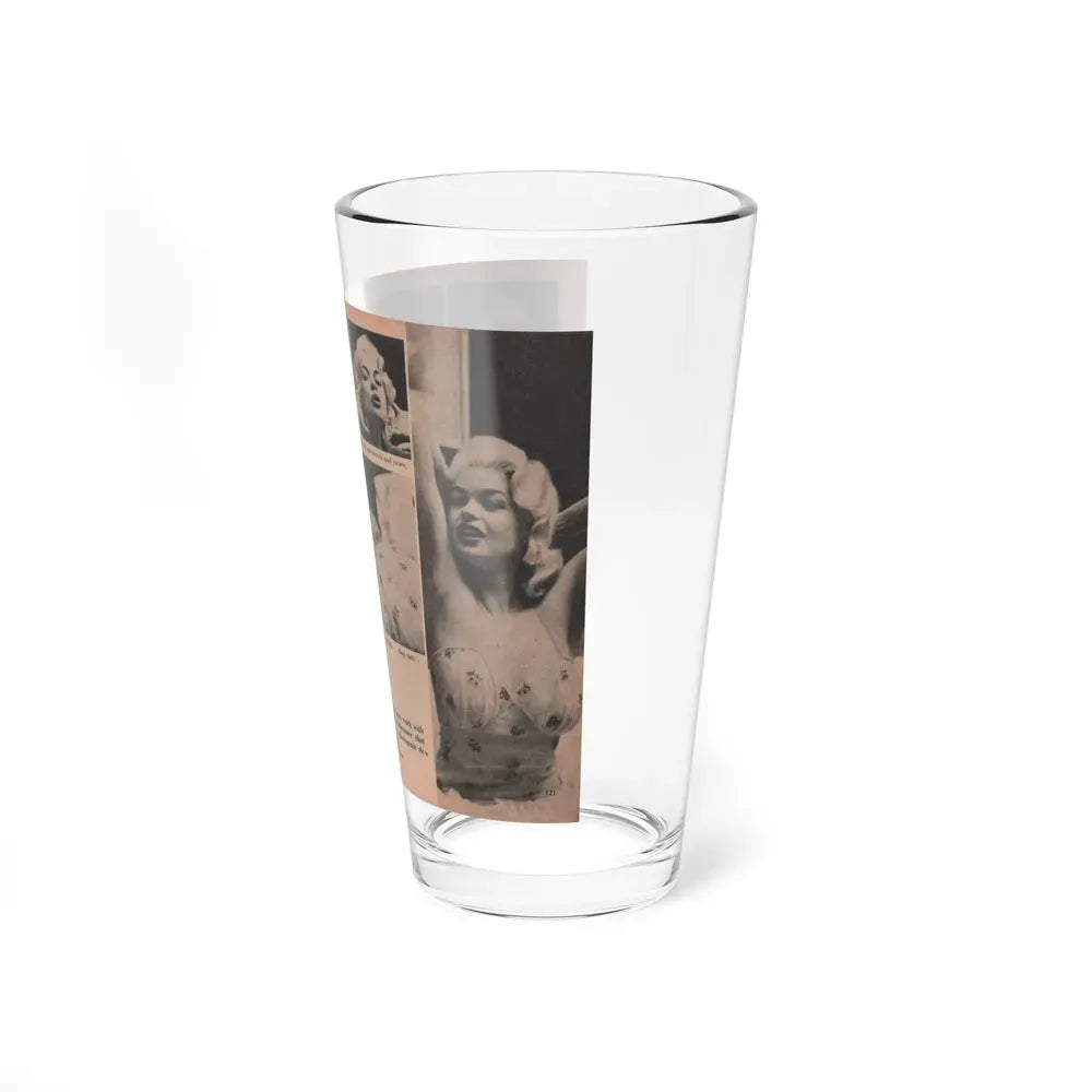 Jayne Mansfield #185 - 2 Pages, 4 B&W Photos, Captions & Article from Foto-rama Digest Mag. Dec. '56 (Vintage Female Icon) Pint Glass 16oz - Go Mug Yourself