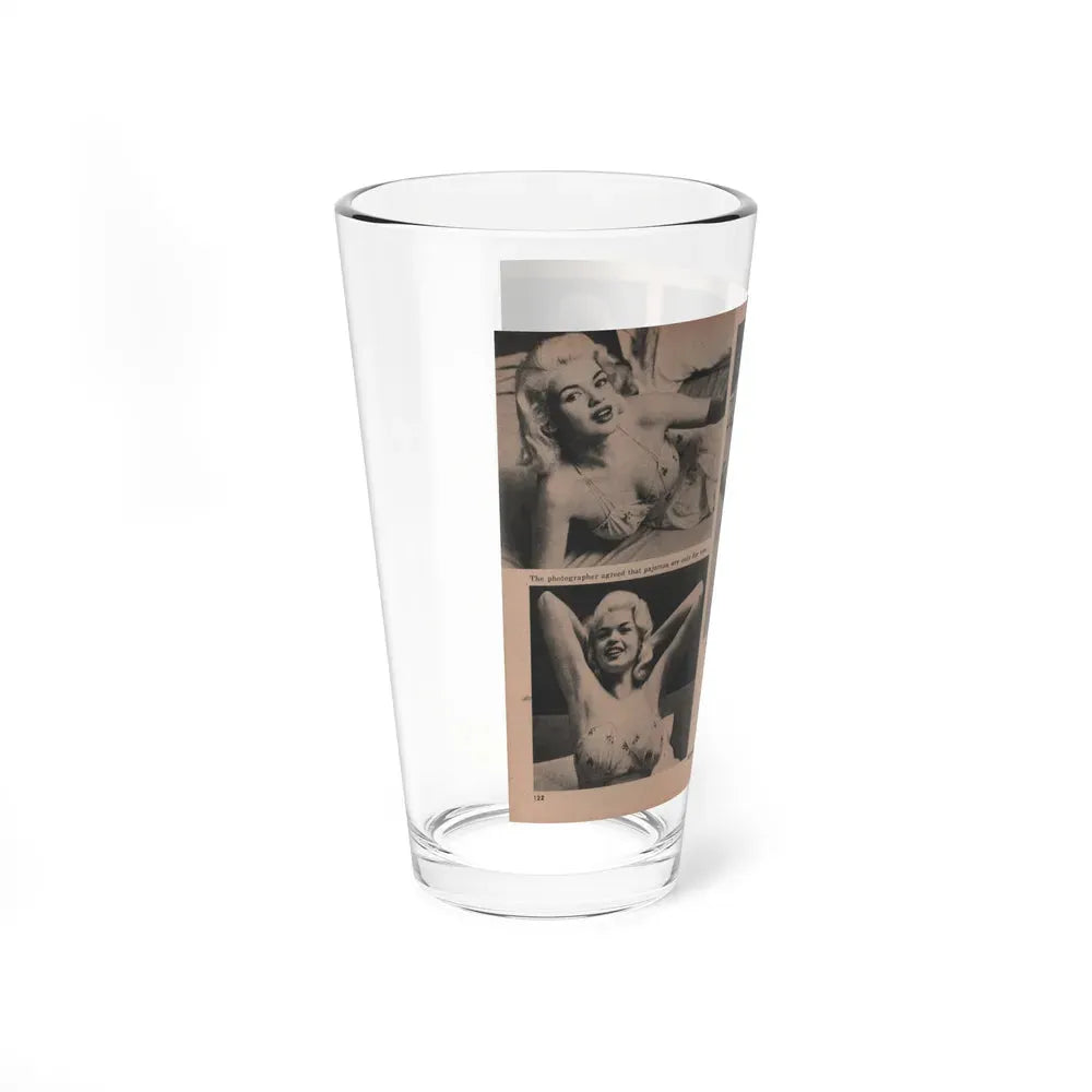 Jayne Mansfield #186 - 2 Pages, 4 B&W Photos, Captions & Article from Foto-rama Digest Mag. Dec. '56 (Vintage Female Icon) Pint Glass 16oz - Go Mug Yourself