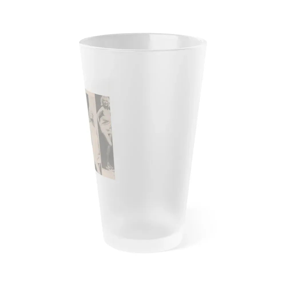 Jayne Mansfield #187 - 2 Pages, 5 B&W Photos, 1 Caption & Article from Foto-rama Digest Mag. Dec. '56 (Vintage Female Icon) Frosted Pint Glass 16oz - Go Mug Yourself