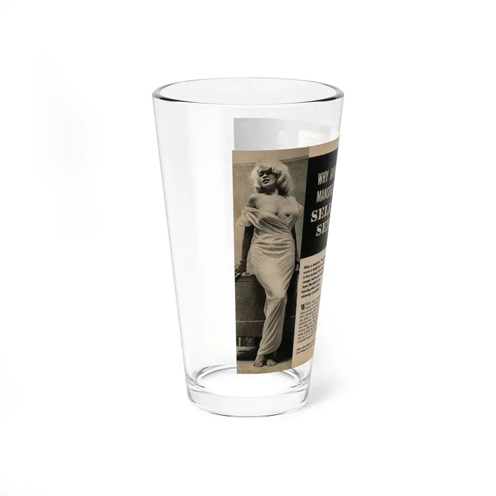 Jayne Mansfield #191 - 2 Pages, 3 B&W Photos, Captions & Article from PICTURE SCOPE January '57 (Vintage Female Icon) Pint Glass 16oz - Go Mug Yourself