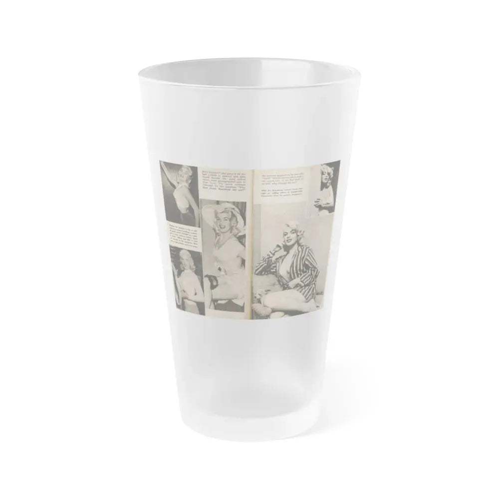 Jayne Mansfield #192 - 2 Pages, 5 B&W Photos & 4 Captions from PICTURE SCOPE January '57 (Vintage Female Icon) Frosted Pint Glass 16oz 16oz Frosted - Go Mug Yourself