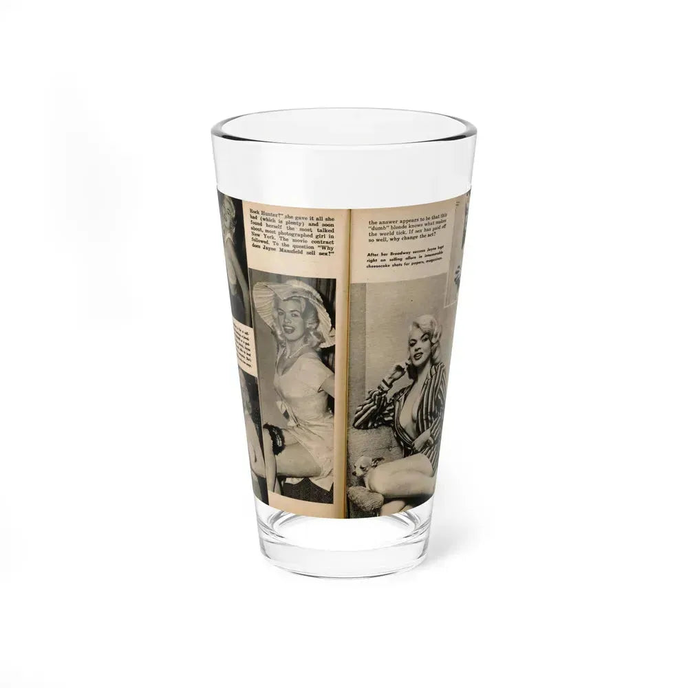 Jayne Mansfield #192 - 2 Pages, 5 B&W Photos & 4 Captions from PICTURE SCOPE January '57 (Vintage Female Icon) Pint Glass 16oz 16oz - Go Mug Yourself