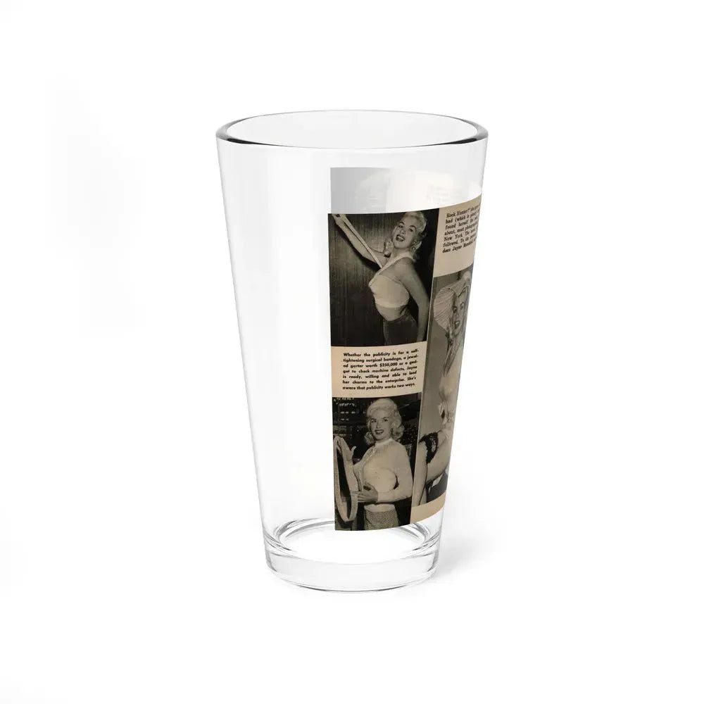 Jayne Mansfield #192 - 2 Pages, 5 B&W Photos & 4 Captions from PICTURE SCOPE January '57 (Vintage Female Icon) Pint Glass 16oz - Go Mug Yourself