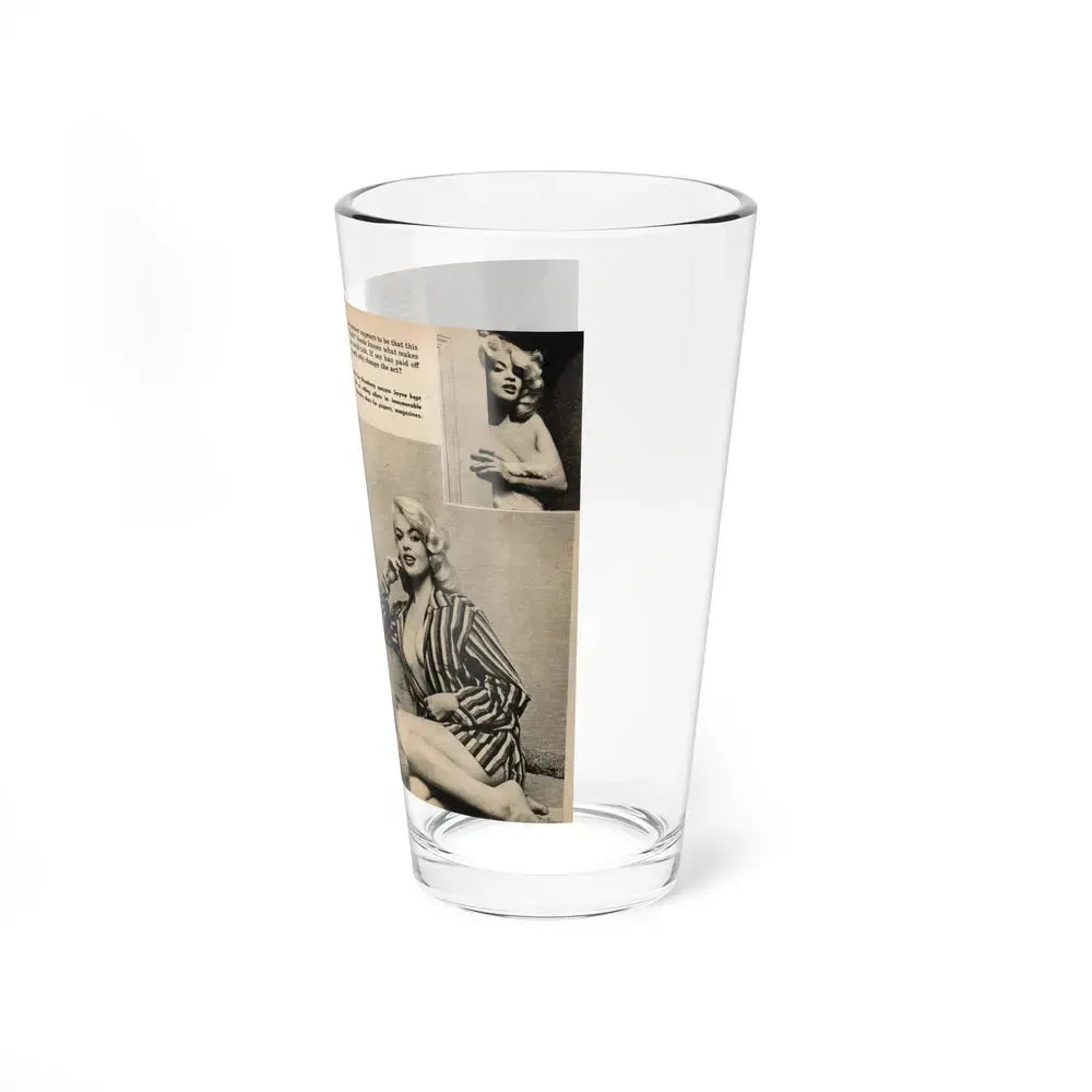 Jayne Mansfield #192 - 2 Pages, 5 B&W Photos & 4 Captions from PICTURE SCOPE January '57 (Vintage Female Icon) Pint Glass 16oz - Go Mug Yourself