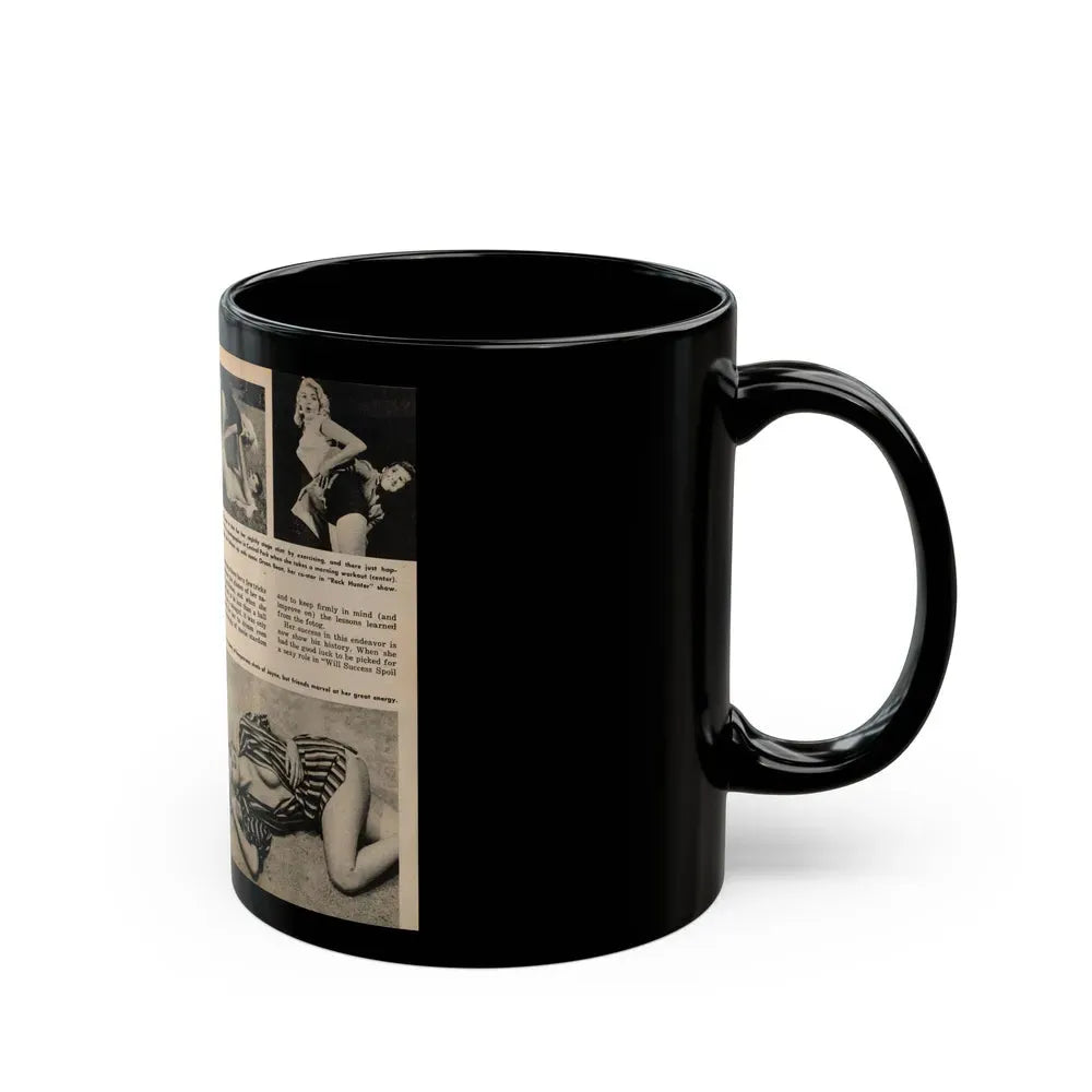 Jayne Mansfield #193 - 2 Pages, 5 B&W Photos, Captions & Article from PICTURE SCOPE January '57 (Vintage Female Icon) Black Coffee Mug - Go Mug Yourself
