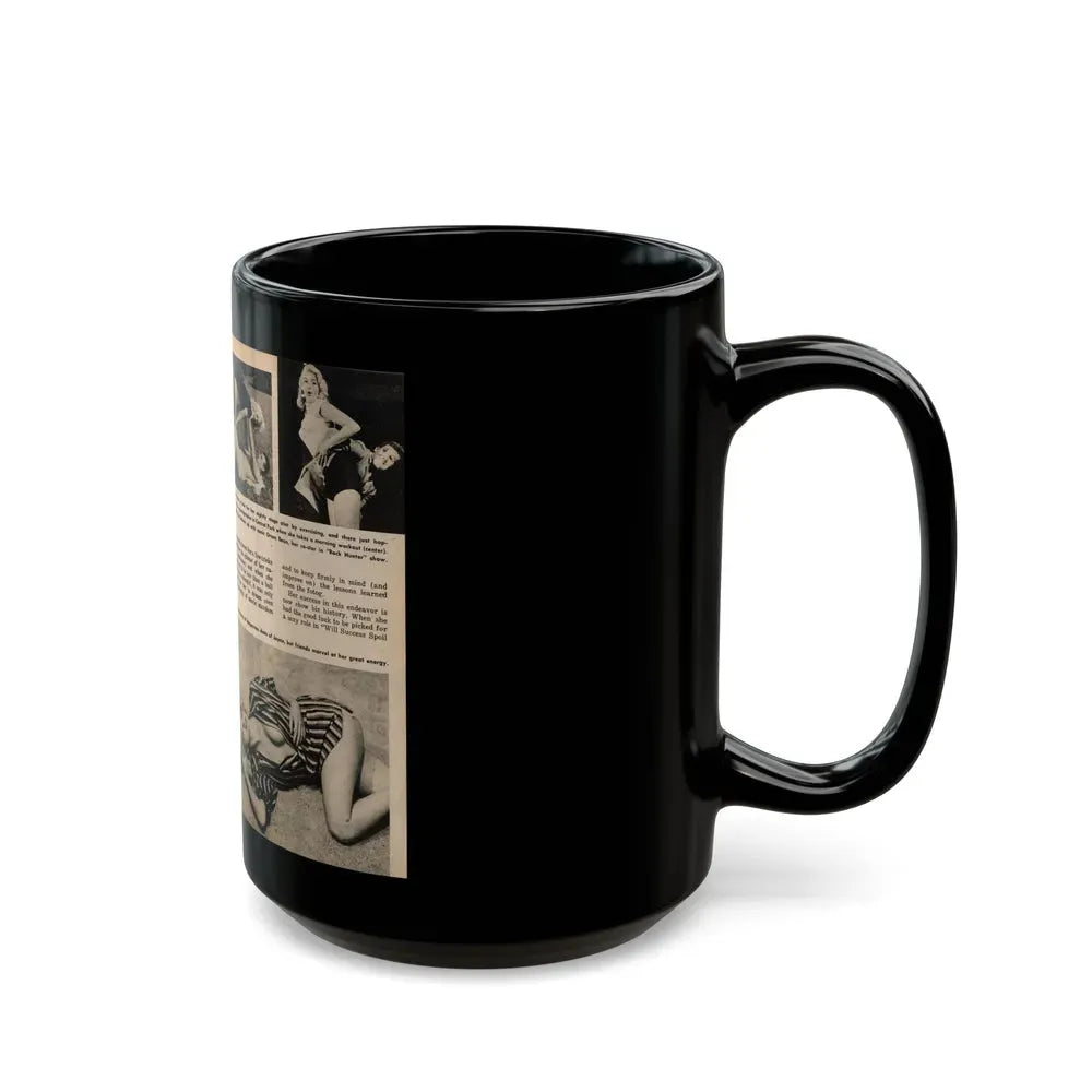 Jayne Mansfield #193 - 2 Pages, 5 B&W Photos, Captions & Article from PICTURE SCOPE January '57 (Vintage Female Icon) Black Coffee Mug - Go Mug Yourself